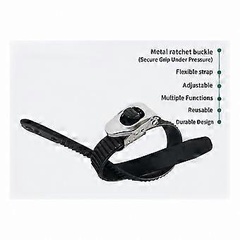 Conjunto de 2 fivelas de catraca para patins, com sistema de ajuste e dentes ajustáveis.