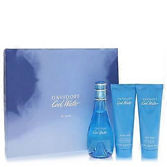 Davidoff Cool Water Gift Set - Eau De Toilette Spray + Body Lotion + Shower Gel 2.5 Oz