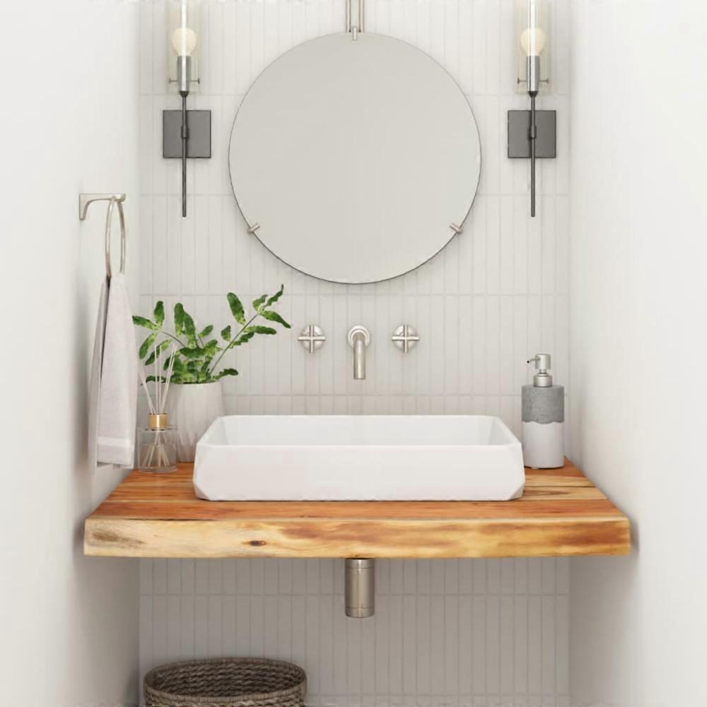 Bathroom countertop 70x60x2.5 cm rectangular solid acacia