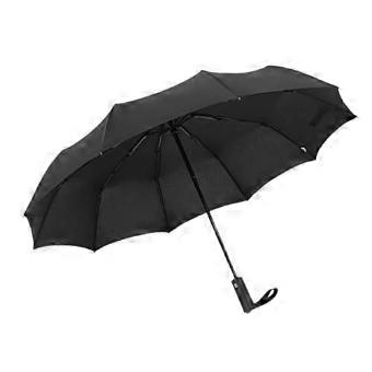 Automatic Umbrella Black Windproof Folding Umbrella with OneTouch Open and QuickDry Canopy