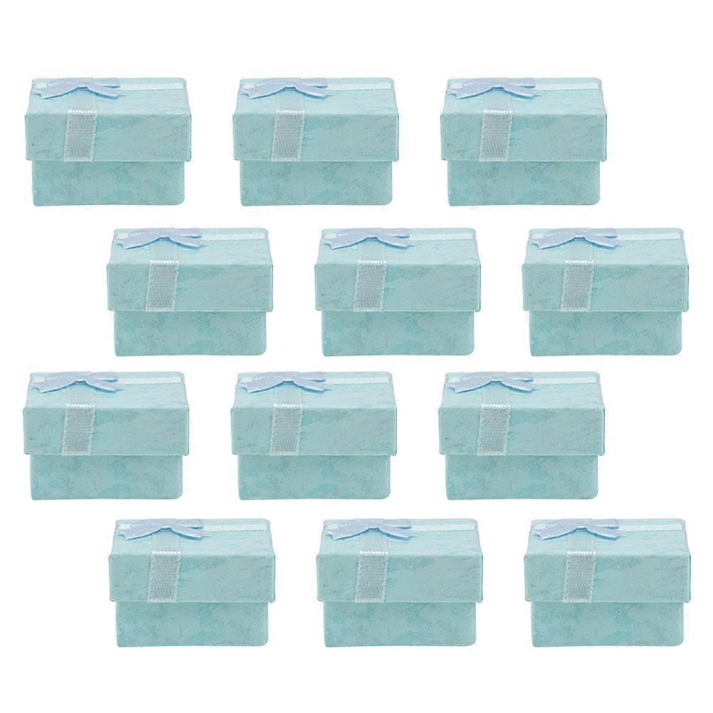 12Pcs Jewelry Boxes Sky-Blue for Storage Use Ring Containers Gift Set