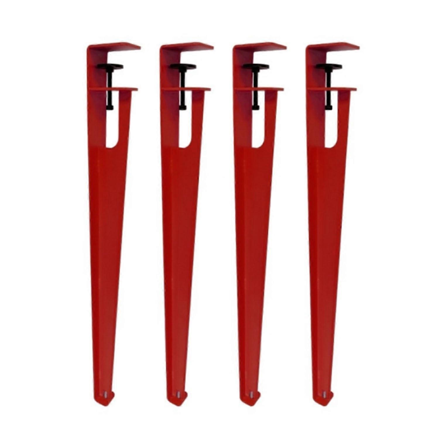 4pcs Adjustable Metal Table Legs 76cm Red  Visibility Easy Fit Workbench Replacement