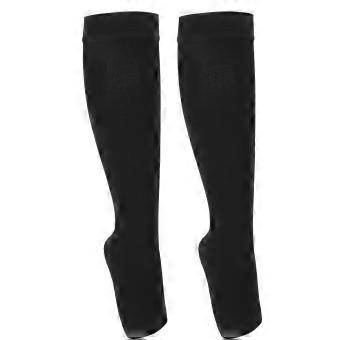 Compression Stockings Brthable Antislip Elastic Open Toed Stocks for Women Black