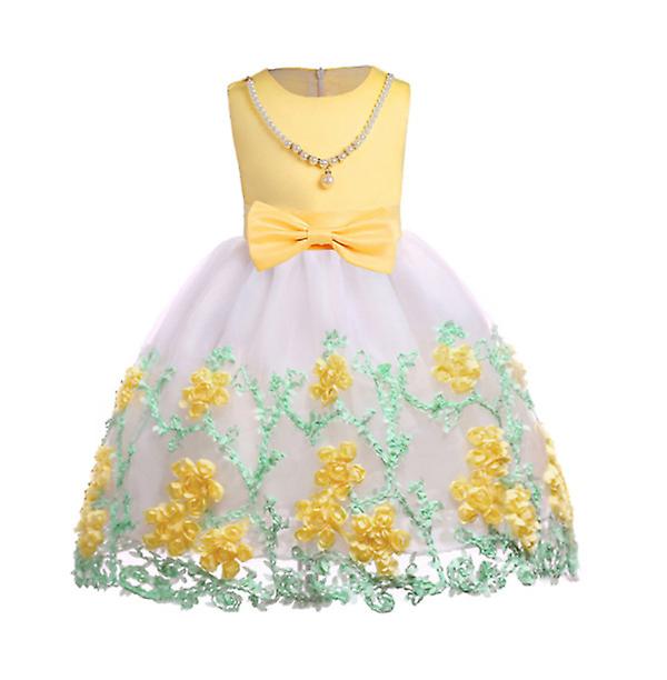 Fashion New Outlet Mesh Embroidered Princess Dress Children's Dress Sweet Pearl Girl Skirt Dress