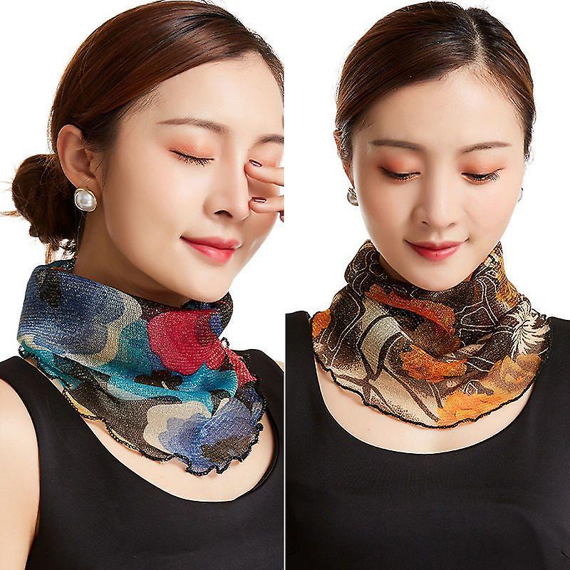 HEVIBK 2 Pièces Boléro De Protection UV Echarpe De Protection Solaire Pour Femmes Manchettes Echarpe De Refroidissement En Soie Glacée Manchettes Avec Trous Pour Les Doigts (Noir Et Blanc