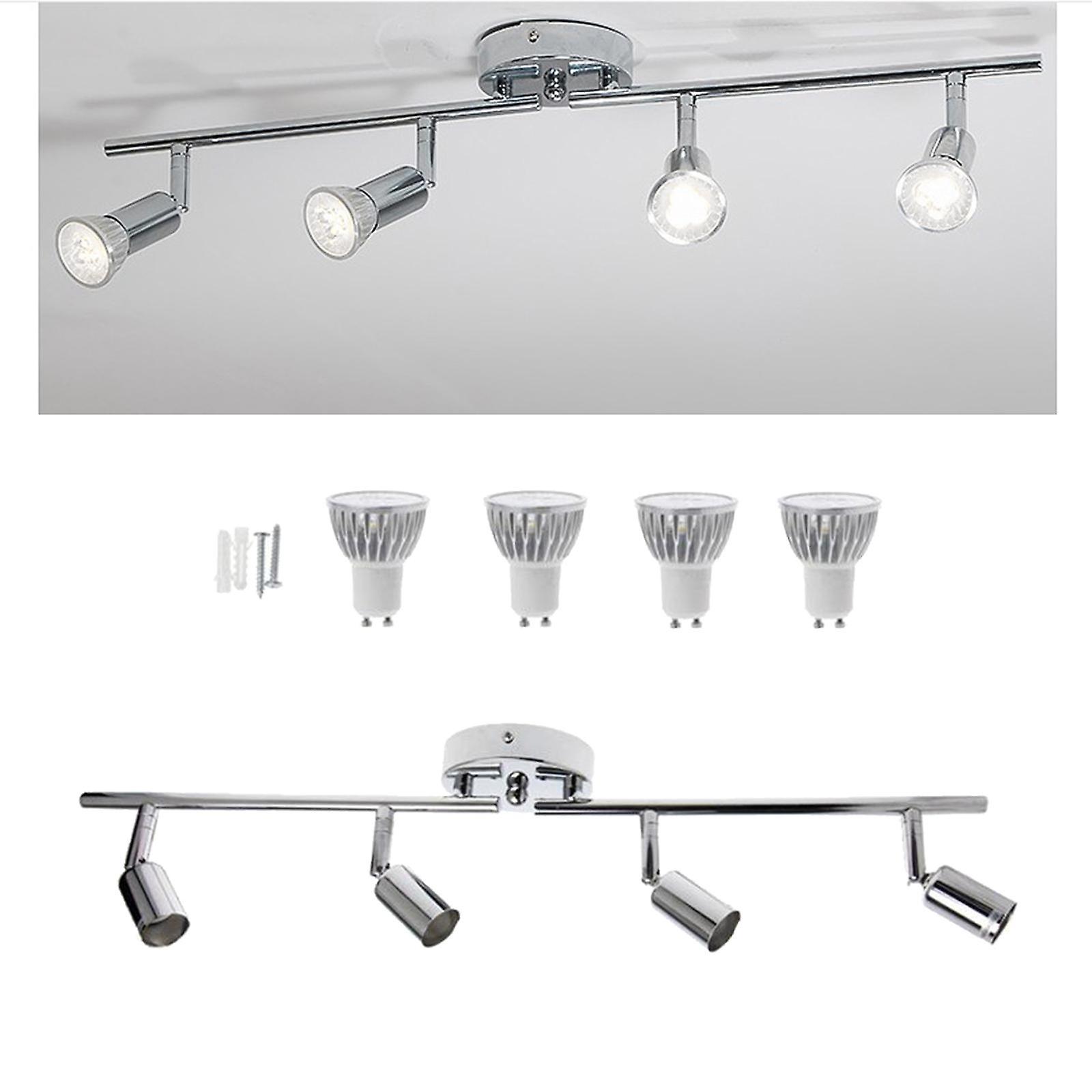 4 Way GU10 Adjustable LED Ceiling Spotlight 12W Decorative Lamp Clear White