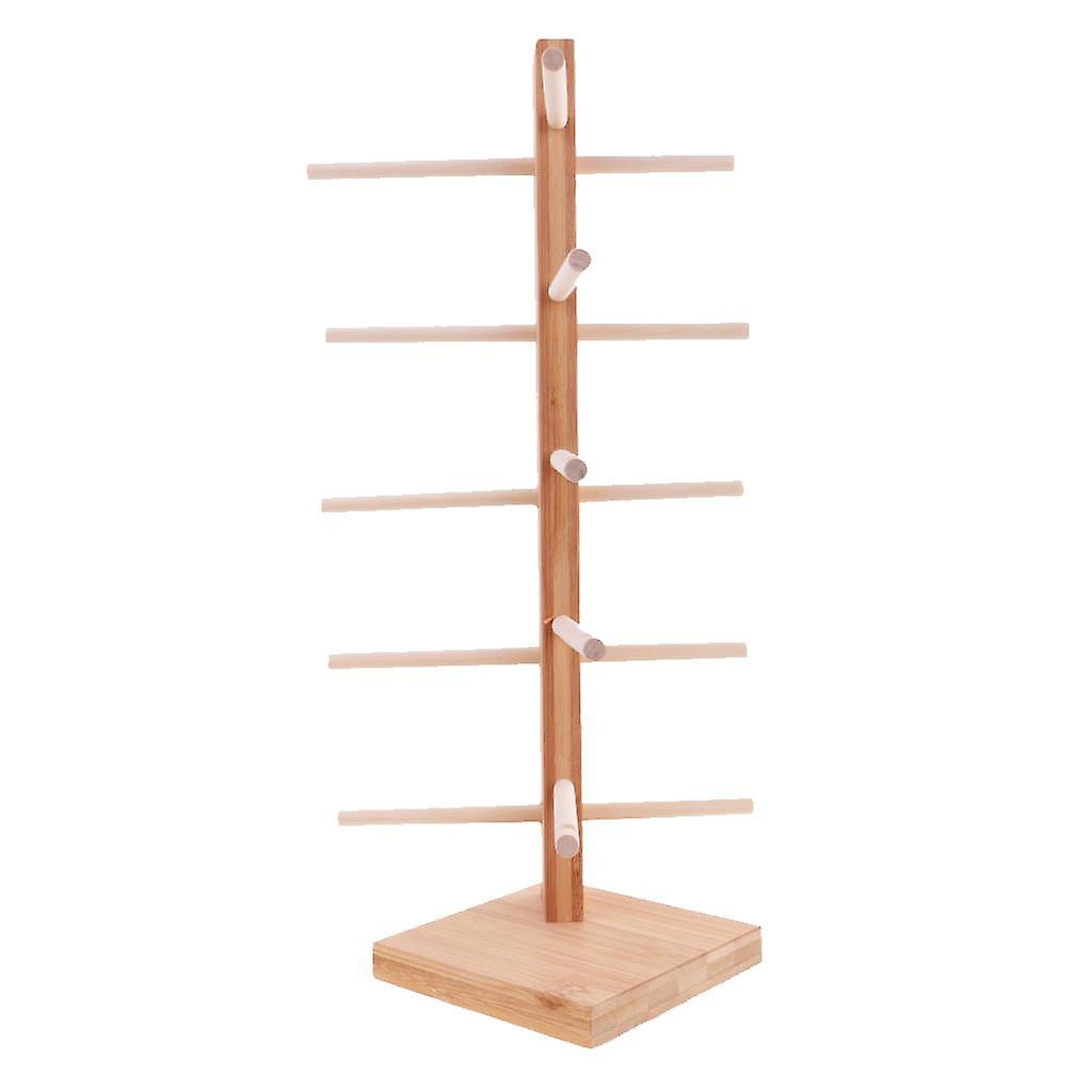 Wooden Sunglass Eyeglass Frame Rack Display Stand Holder Organizer 5-Layer