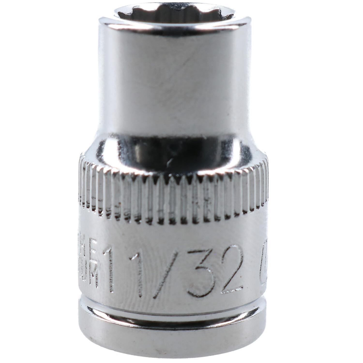 11/32" AF SAE Imperial Socket 3/8" Drive 12 Point Shallow Depth Chrome Vanadium Steel