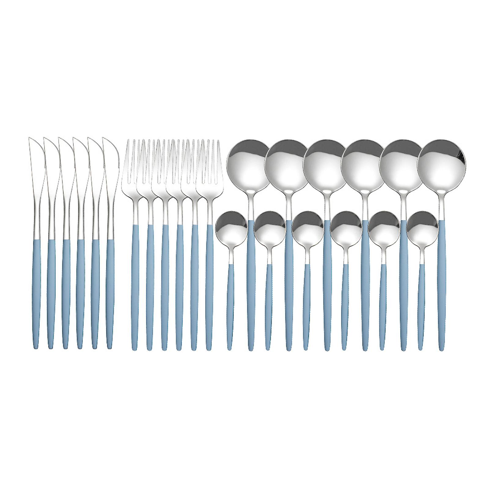 24pcs Stainless Steel Dinnerware Set Kitchen Cutlery Set