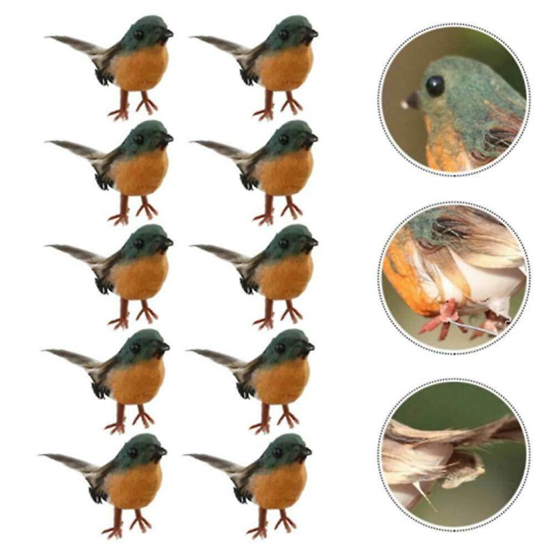 12Pcs/Set Robin Bird Christmas Tree Decor Craft Small Artificial Garden Decor