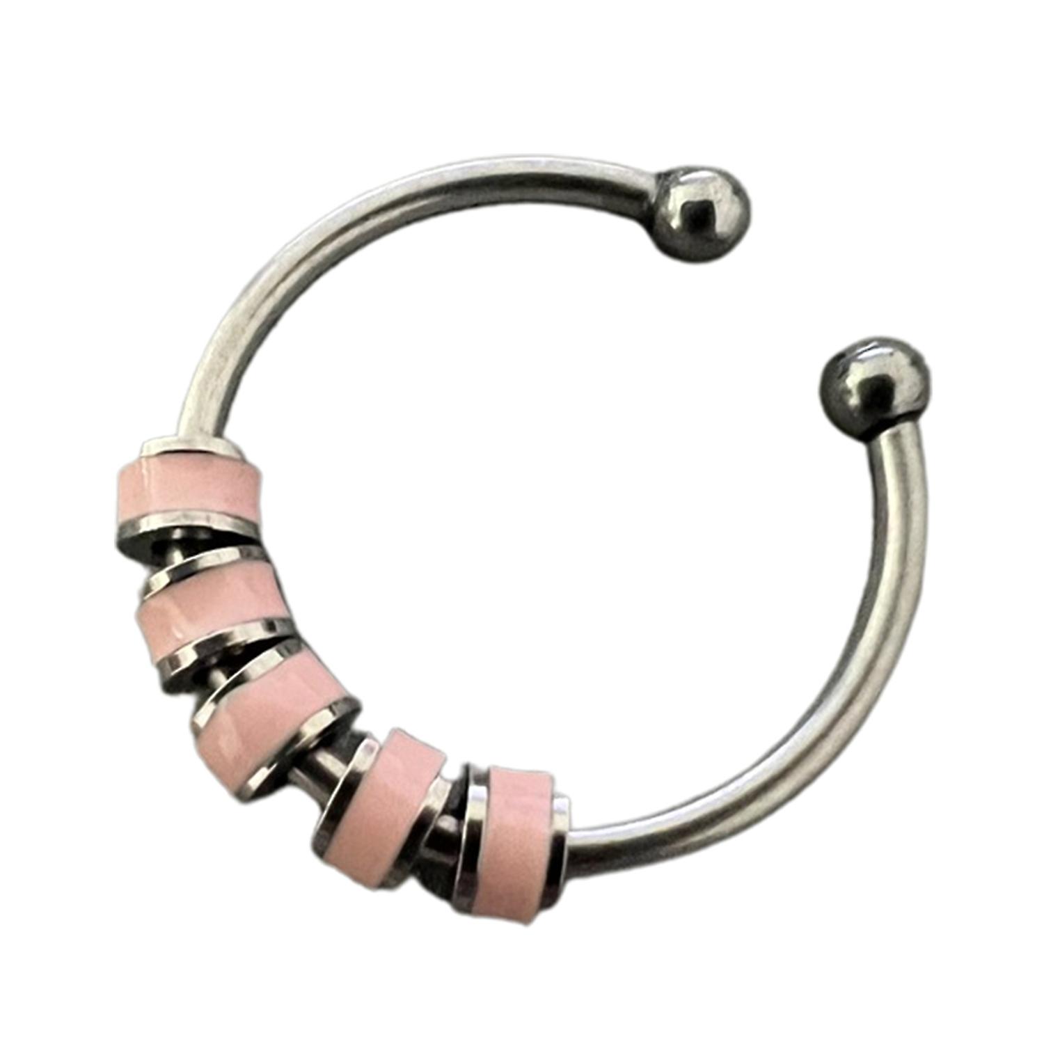 Open Ring Adjustable Fine Workmanship Anxiety Relief with Enamel Bead Opening Decoration Accessory U