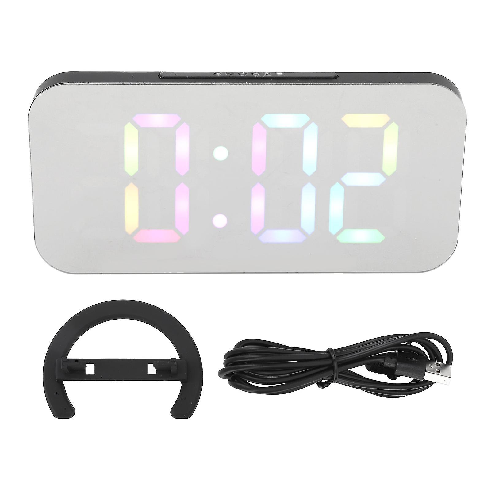 LED RGB Smart Mirror Alarm Clock, 6.5in with Dynamic Color Display, Stylish Digital Clock for Dorms and Offices