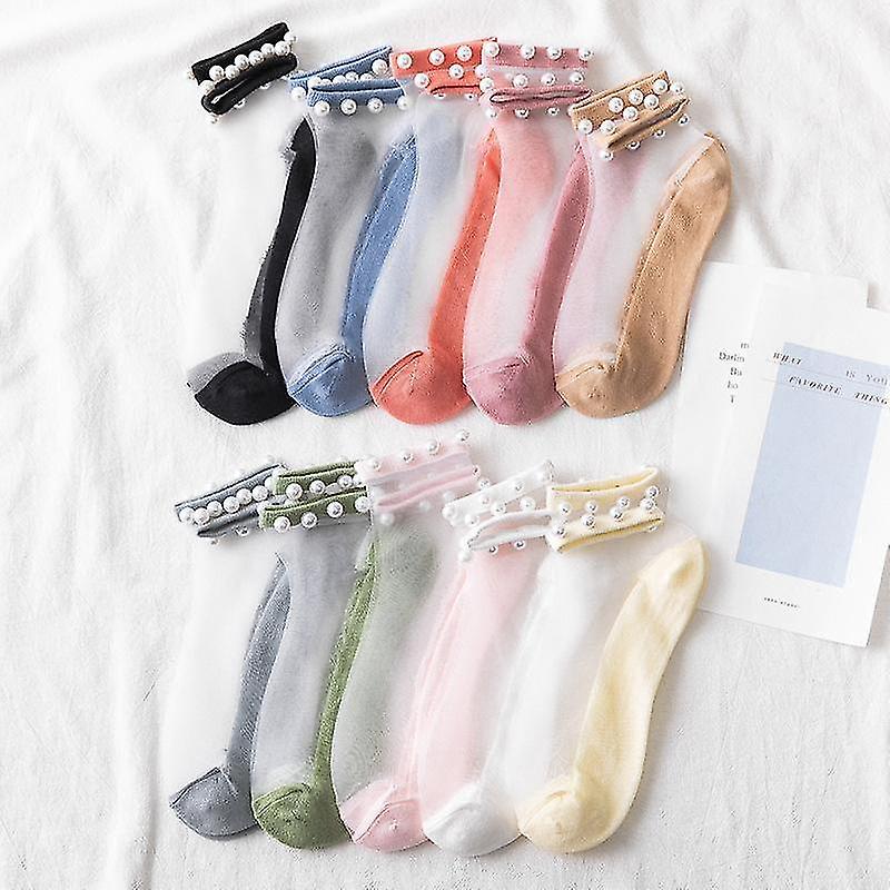 Baby Toddler Socks Tights Beaded Peal Patchwork Mesh Short Socks