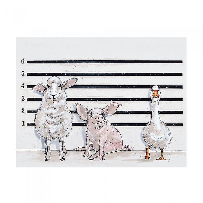 Bev Davies Line Up Farm Animals Print