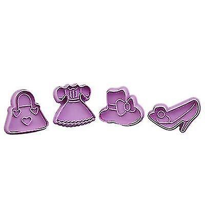 ケーキパンモールド4個/セットDIYベーキングツールシリコーンビスケットモールドドレスモールドファッジケーキ型