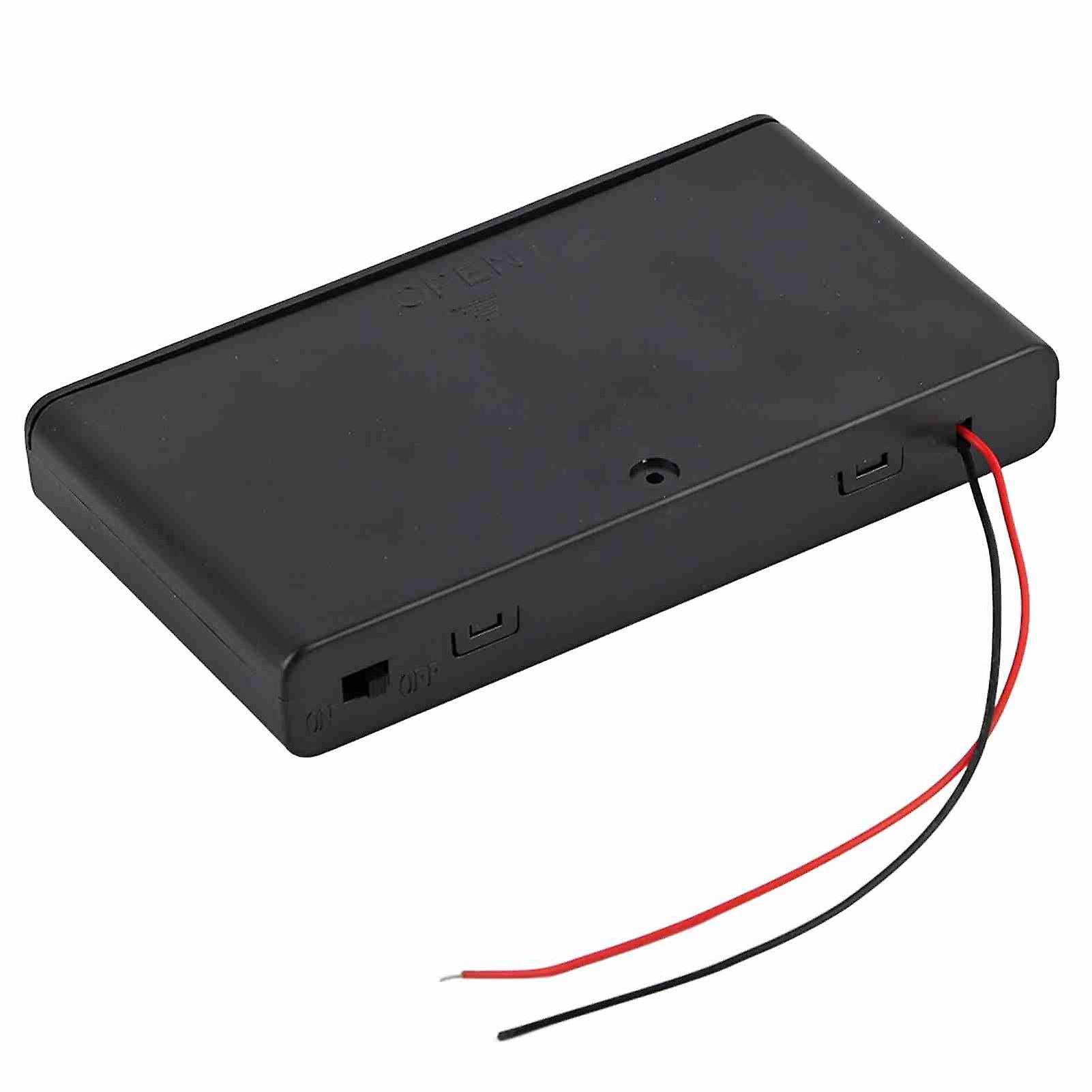 Portable AA Battery Holder Storage Box with Cover & Power Switch