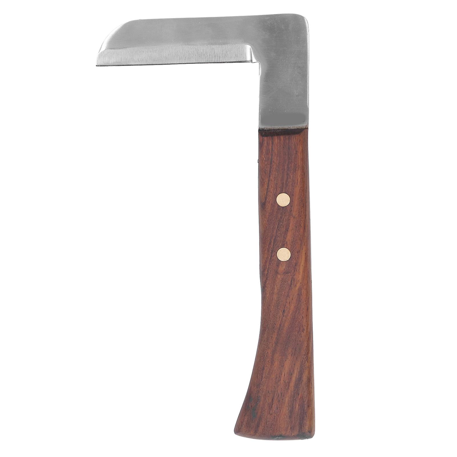 L-Shaped Steel Hoof Knife, Ergonomic Curved Handle, Farm Horse Hoof Trimming Tool, Single Blade on Right Hand