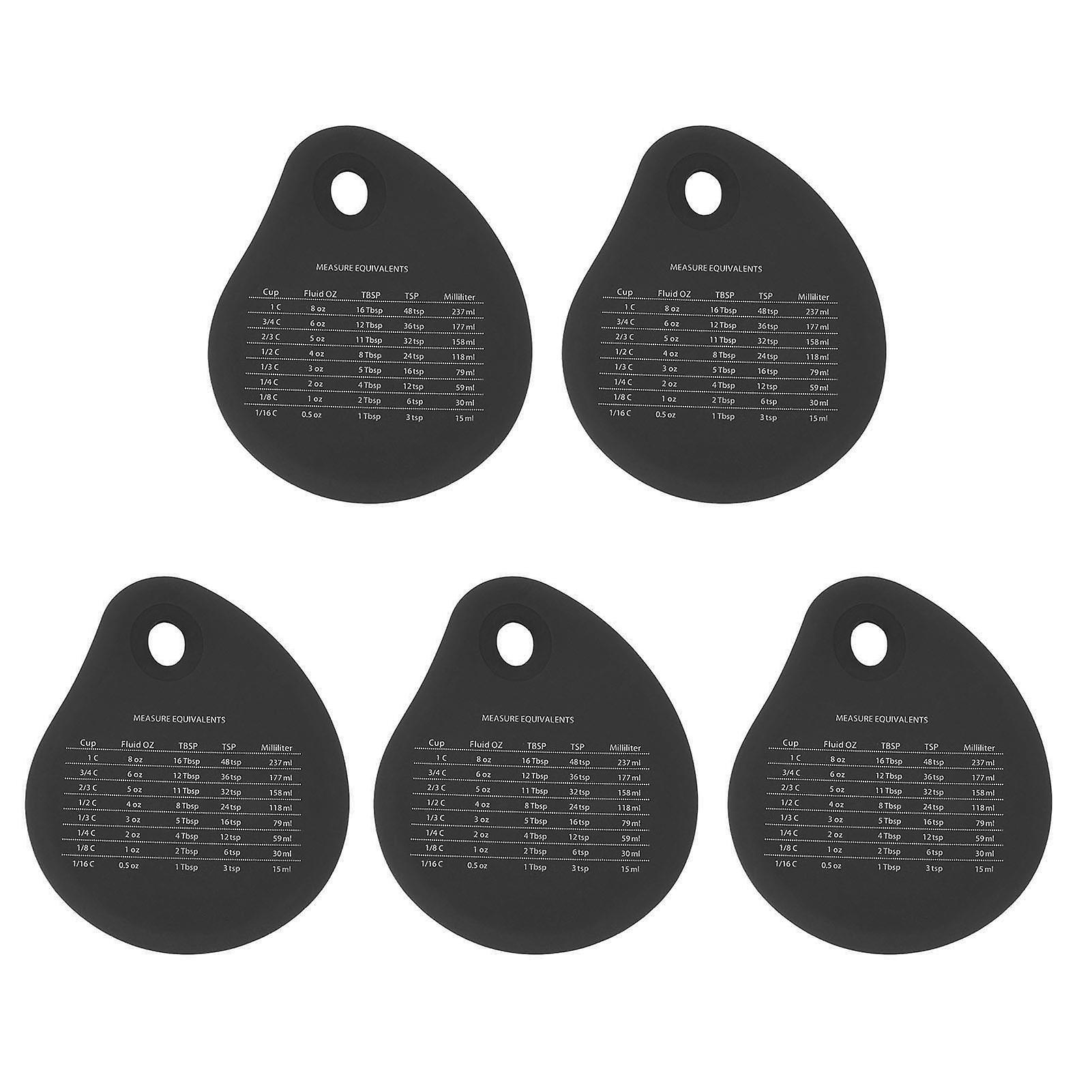 5pcs Silicone Bench Scraper Integrated Nonstick Pastry Scraper Food Grade Eco Friendly with Finger Hole for Kitchen Bakery Black