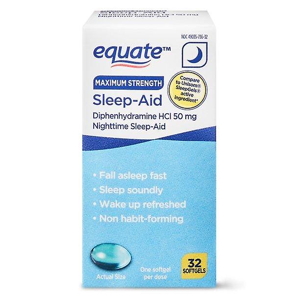Equate Sleep Aid Soft Gels, 32 Count
