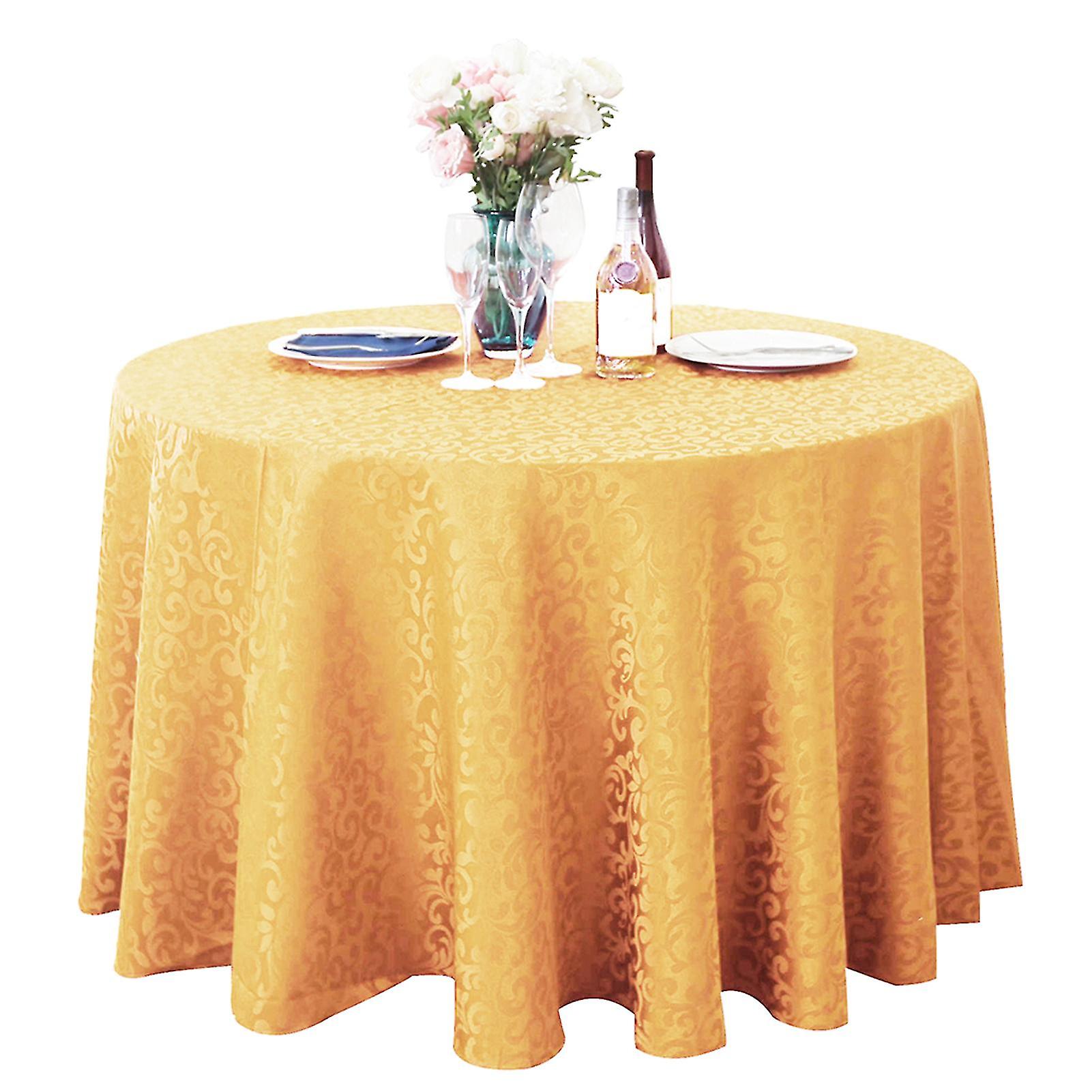 Tablecloth Tear Resistant No Fading Polyester Washable Round Tablecloth For Kitchen