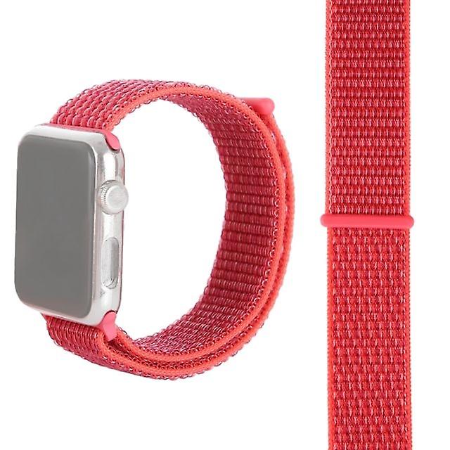 Nylon watch band with Magic Stick For Apple Watch series 3 and 2 and 1 38 mm (red)