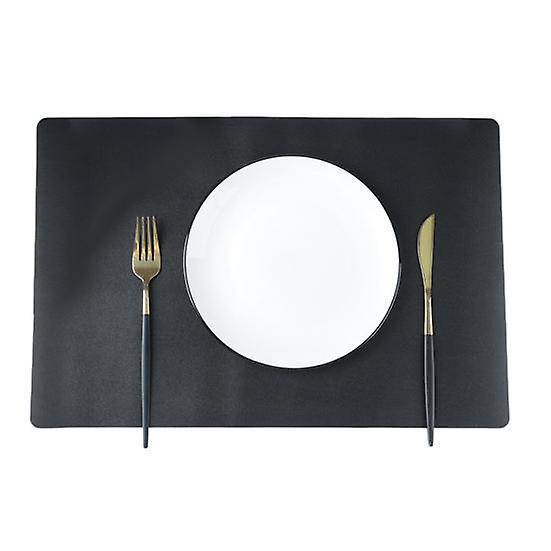 Faux Leather Placemats Heat Resistant Table Rectangular Mat Stain-Proof Reusable Anti-Slip Design Placemats