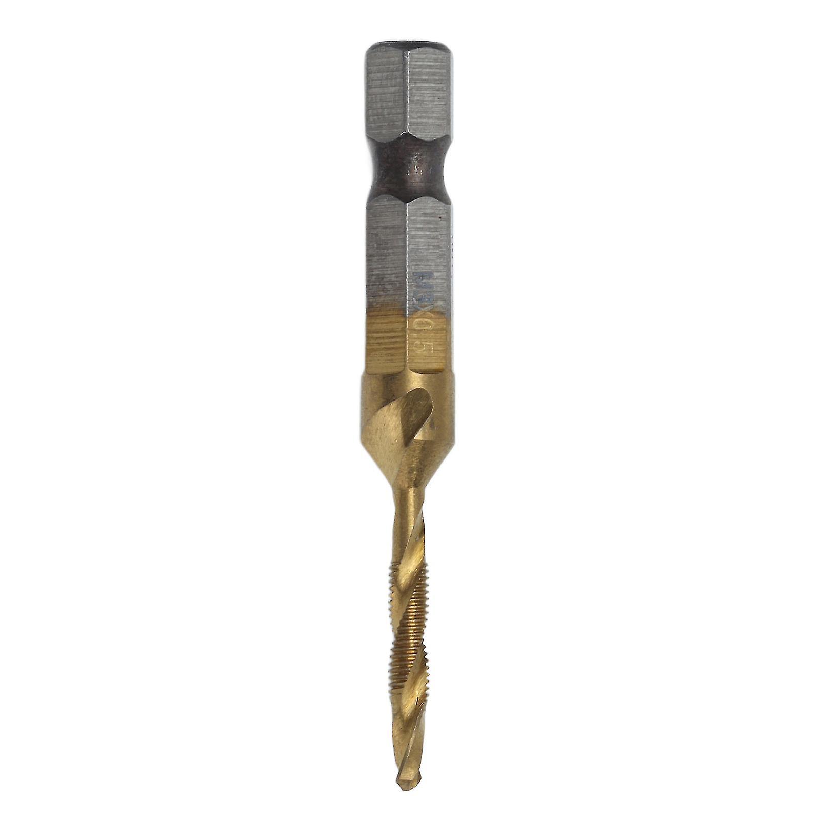 M3 Combination Tapping Bit - Hex Shank Titanium Coated Metric Tap Drill Bits For Wood