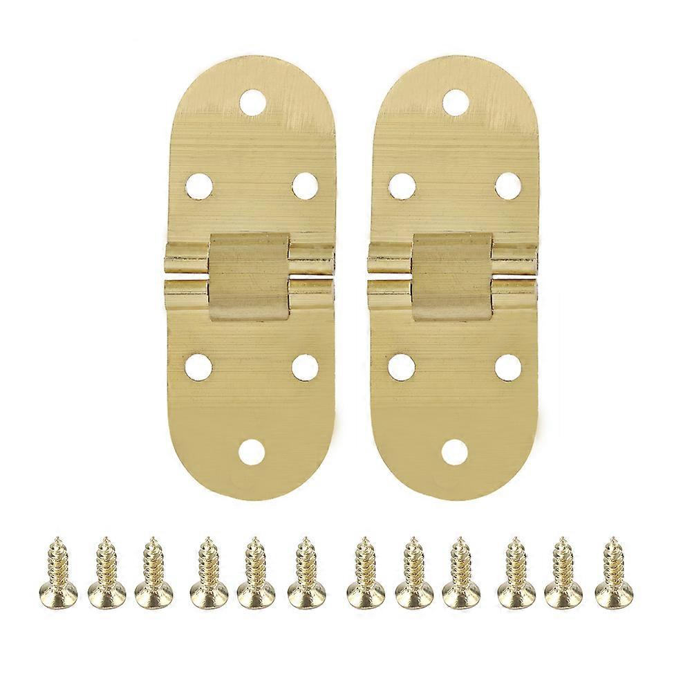 Sewing machine hinge, 80 x 30 mm, copper-plated metal, rounded edges, for folding table and furniture