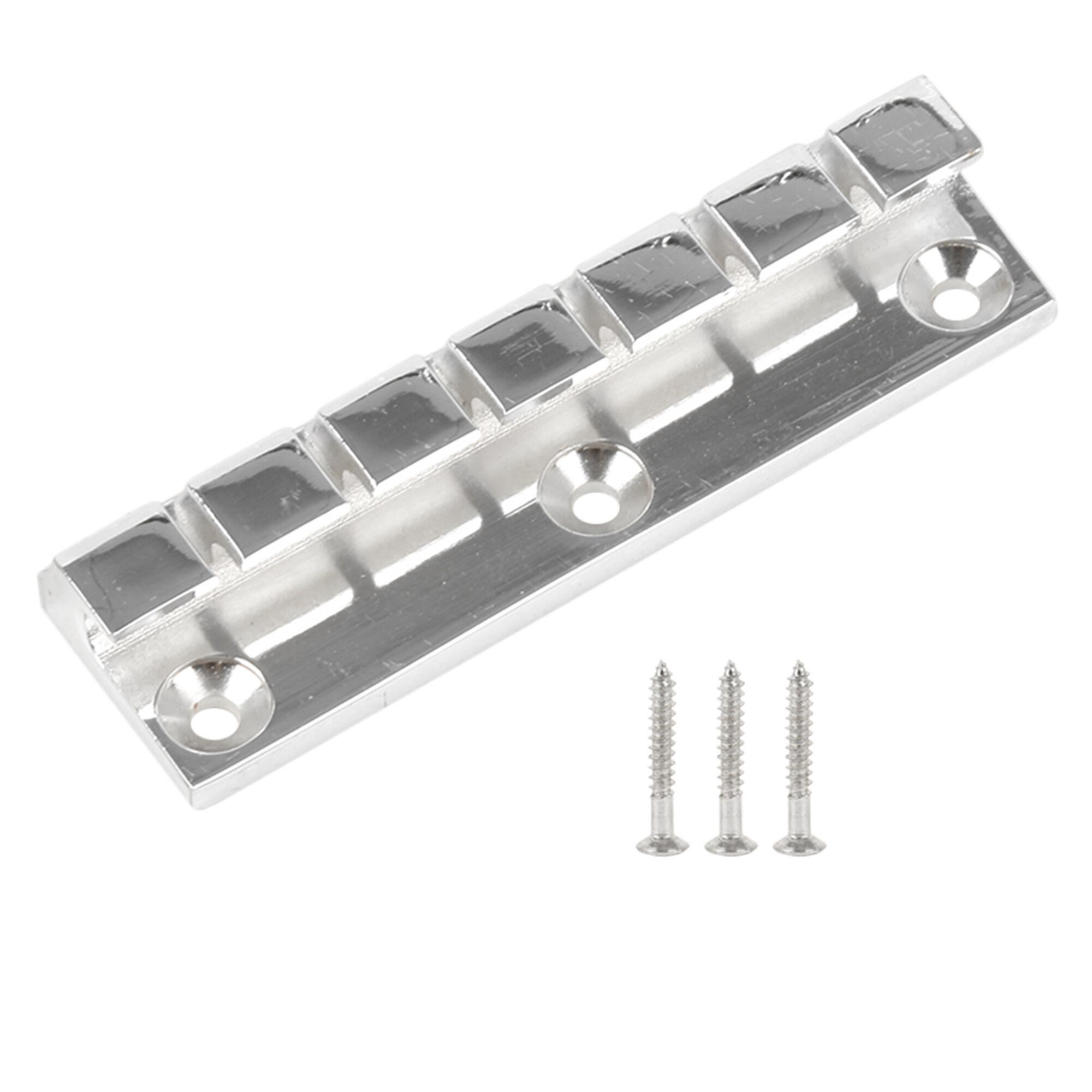 Metal Six-String Electric Guitar Top Load Tailpiece Hard Tail Silver