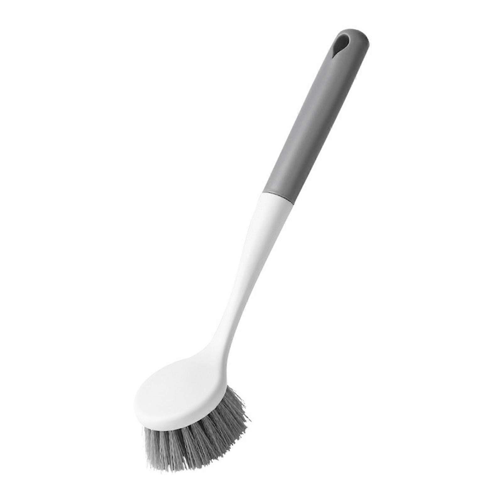Long Handle Dish Brush Multipurpose Plastic Pot Scrub Brush with Hook Hole for Kitchen Sink Countertop