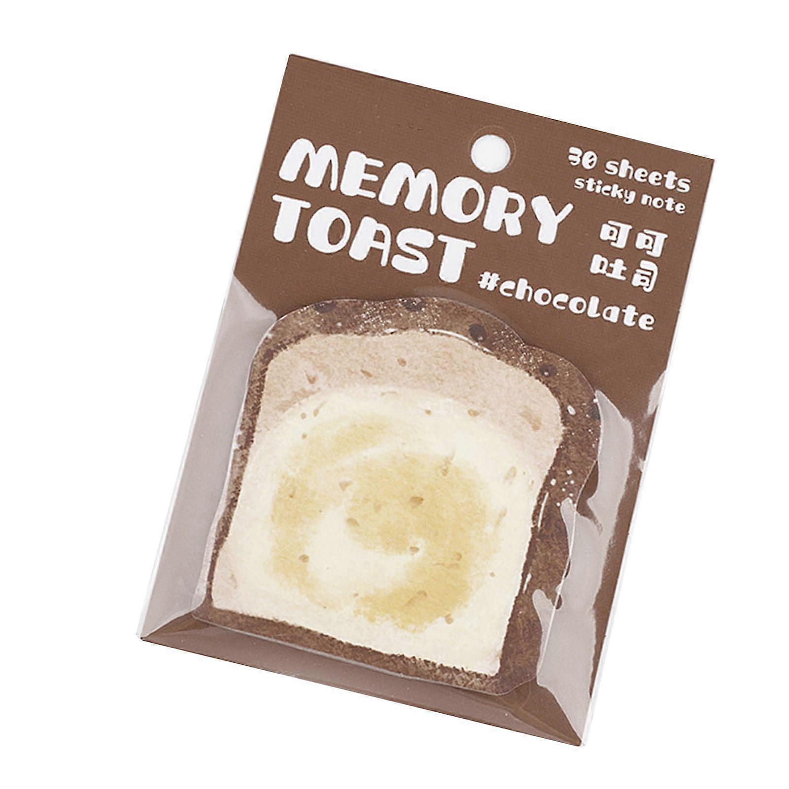 30 Sheets Sticky Notes Cute Toast Bread Shaped Stickers Memo Pads for Study Work