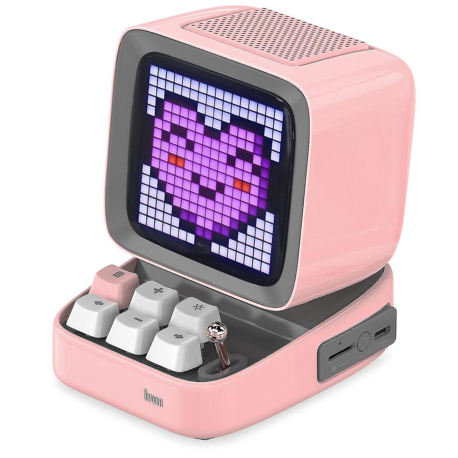Divoom Ditoo Retro Pixel Art Bluetooth Portable Speaker Alarm Clock Diy Led Display Board Pink