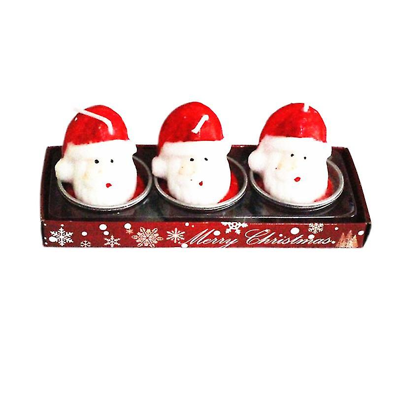 3pcs Christmas Santa Shape Candle