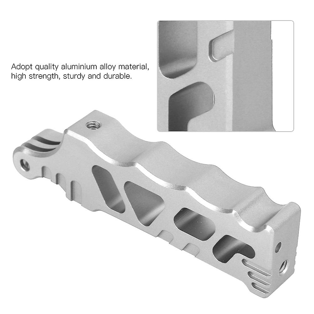 Multifunction Aluminium Alloy Selfie Handspike Handle Fixed Bracket for GoPro Action Camera gris argent