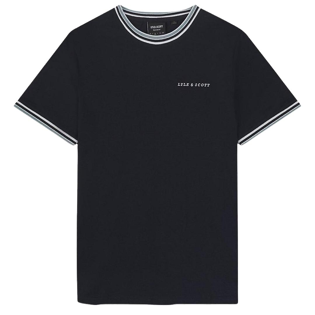 Lyle & Scott Embroidered Tipped Dark Blue T-Shirt