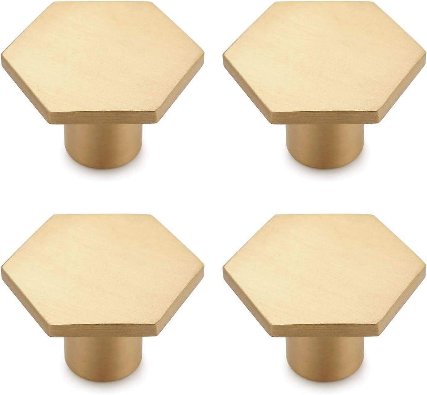 4pcs Gold Drawer Knobs, Brass Knobs Gold Pulls Brass Drawer Knobs for Modern Kitchen Cabinets Cabinets Dresser Drawers and more