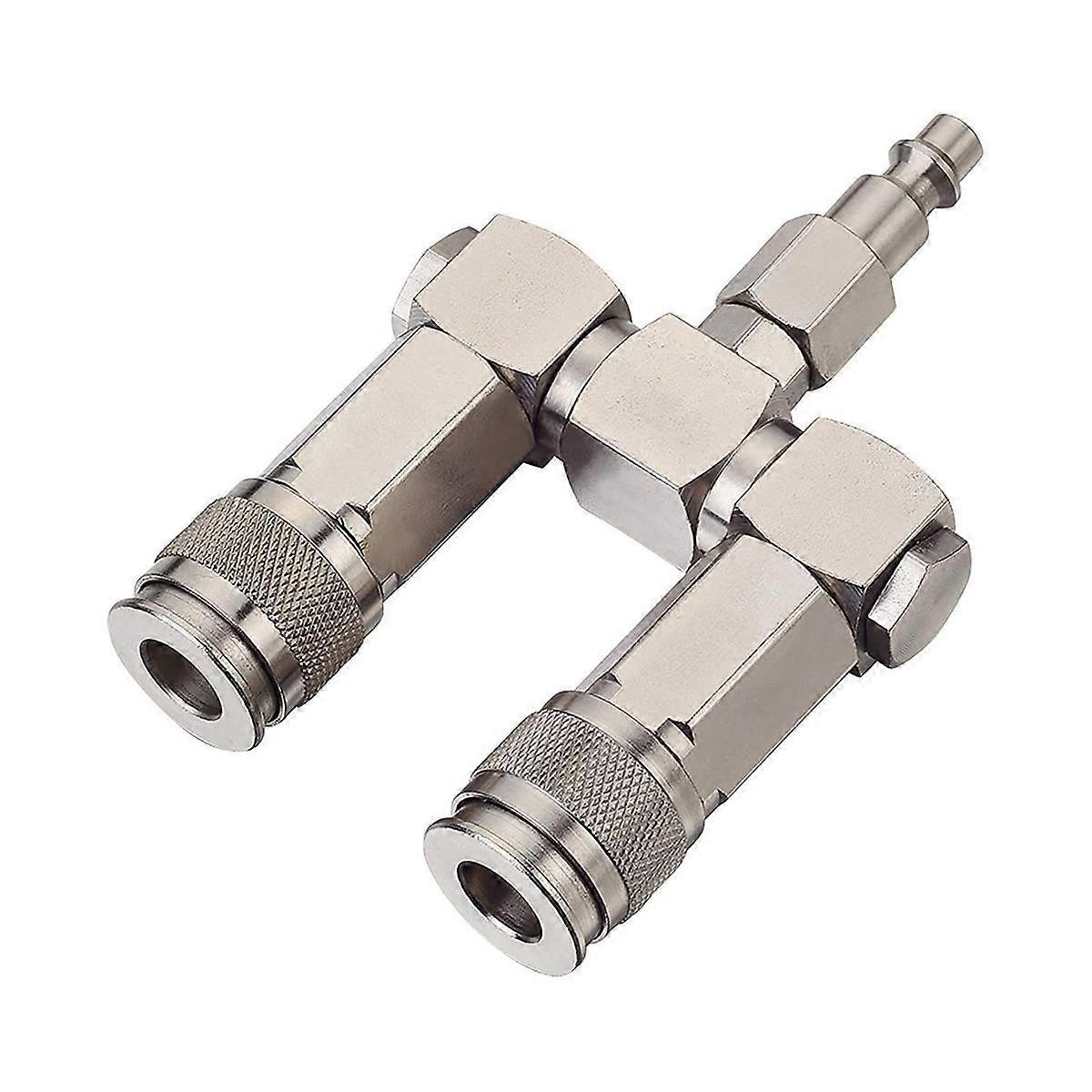 Air Hose Connector 2 Way Air Hose Splitter 1/4 in Air Compressor Accessories Fittings Swivel Connec