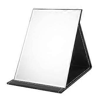 Grande specchio pieghevole specchio da tavolo portatile Super HD specchio per il trucco in pelle PU specchio pieghevole specchio da viaggio con custodia in pelle nera adatto per Bathroo