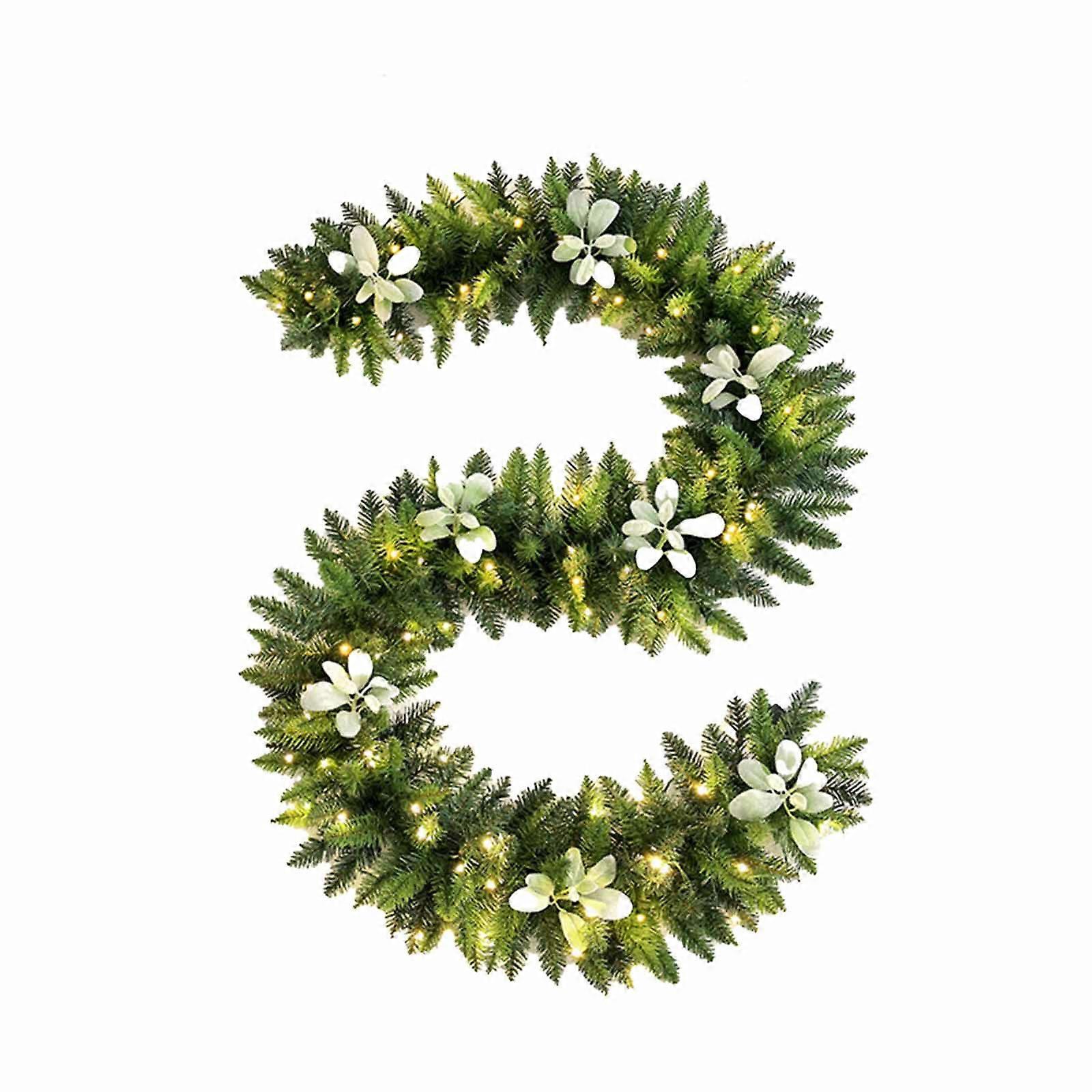 Christmas Encrypted Decorative Rattan Light Up Door Window Arrangement Staircase Handrail Window Decorations