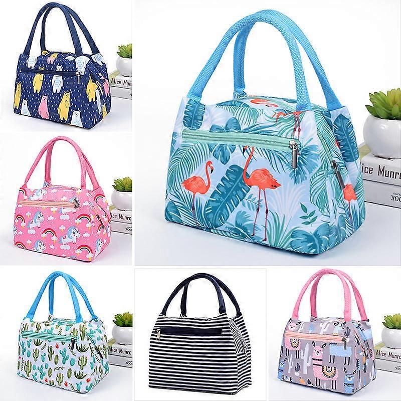 Practical Portable Lunch Bag Printing Zipper Portable Insulation Simple Fashion Water-proof Bag