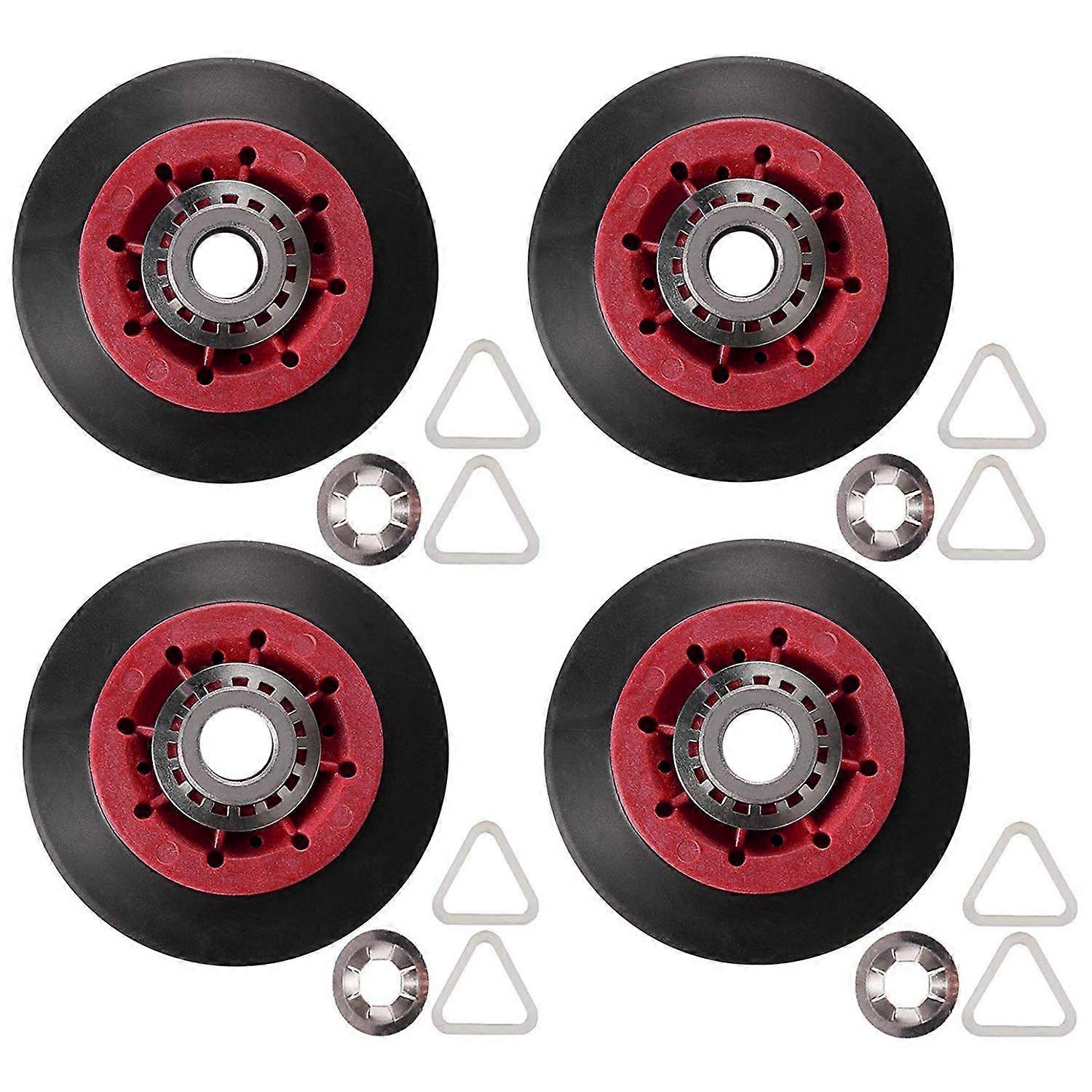 4PCS 8536974 Dryer Drum Roller Fit for Whirlpool, - Replaces 8536974, 8536973, W10314171, WPW103141