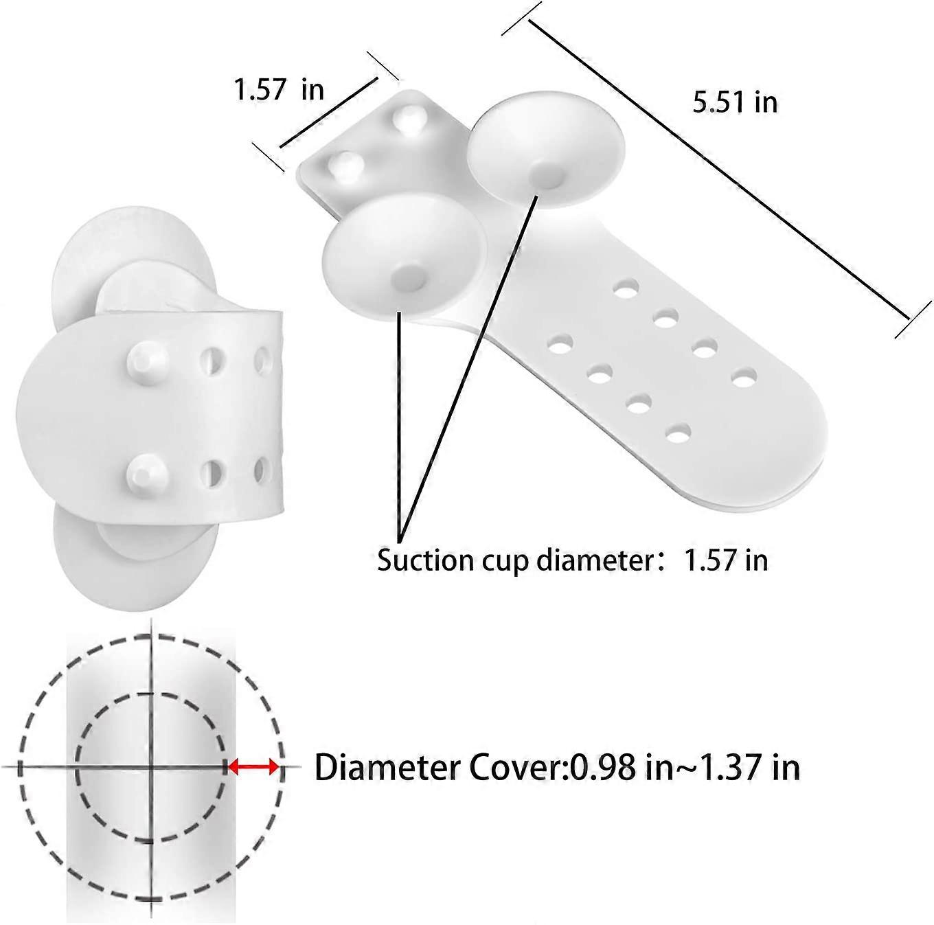 Silicone Suction Two-Cup Shower Head Holder Handheld Showerhead Bracket Adjustab