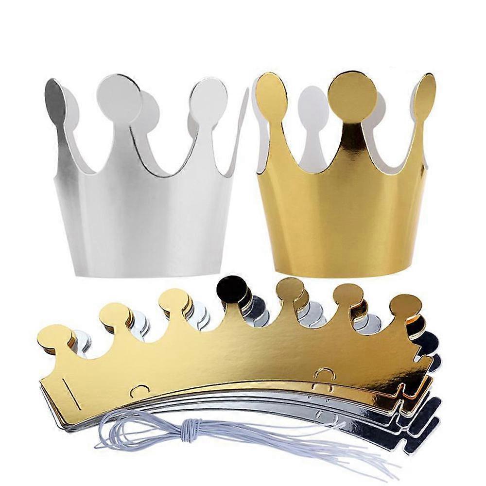 Set 10 coronite pentru aniversare, 25x9 cm, Argintiu\Auriu