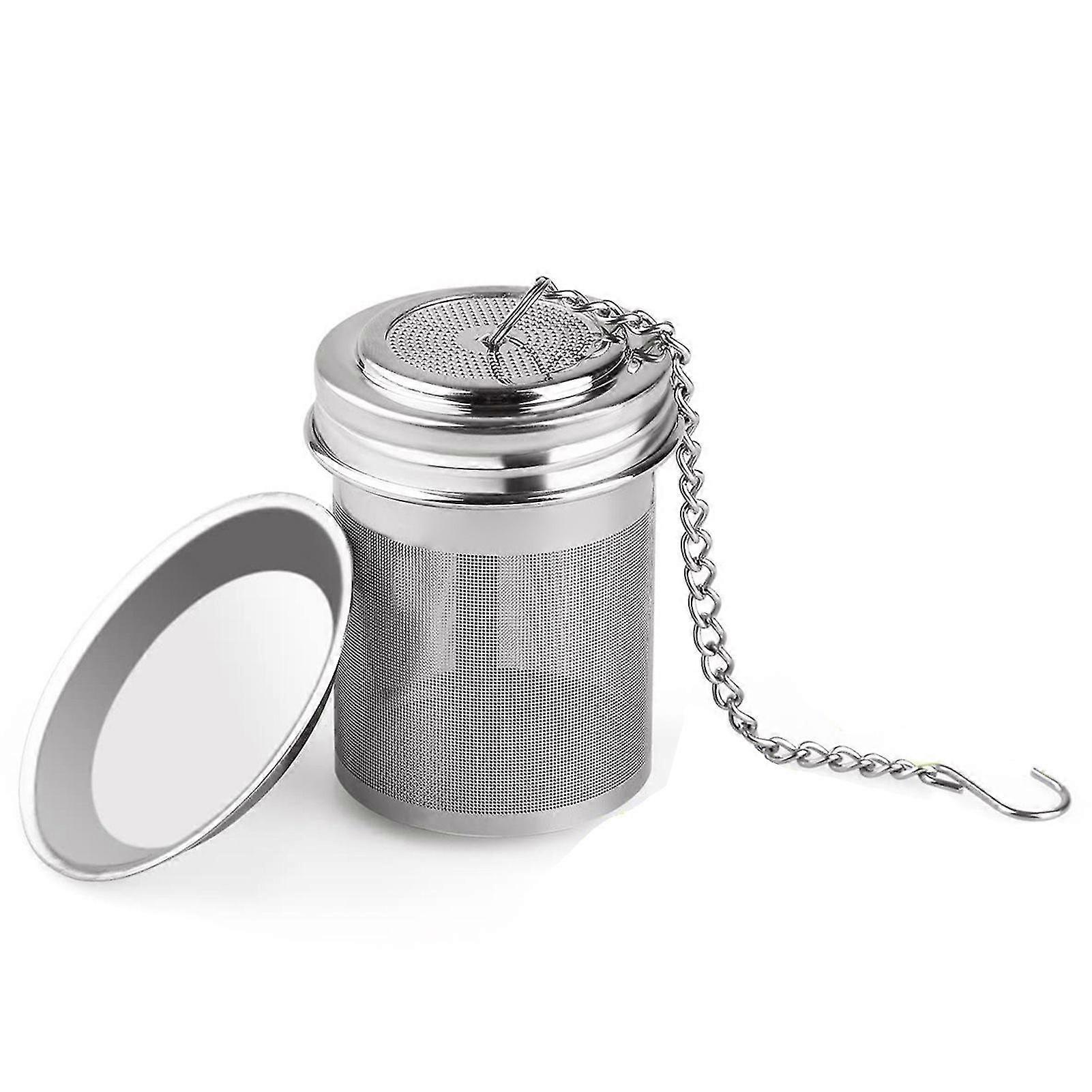 Simple Cylindrical Tea Strainer Extended Chain Hook Modern Design Suitable For Brew Tea