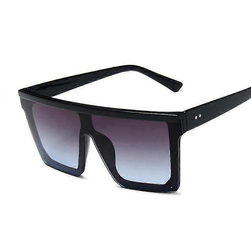 Trendy Retro Oversized Flat Top Square Sunglasses