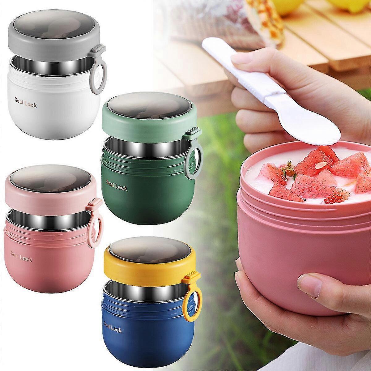 600ml Lunch Box Hot Food Flask Soup Storage Jar Stainless Steel Work Student