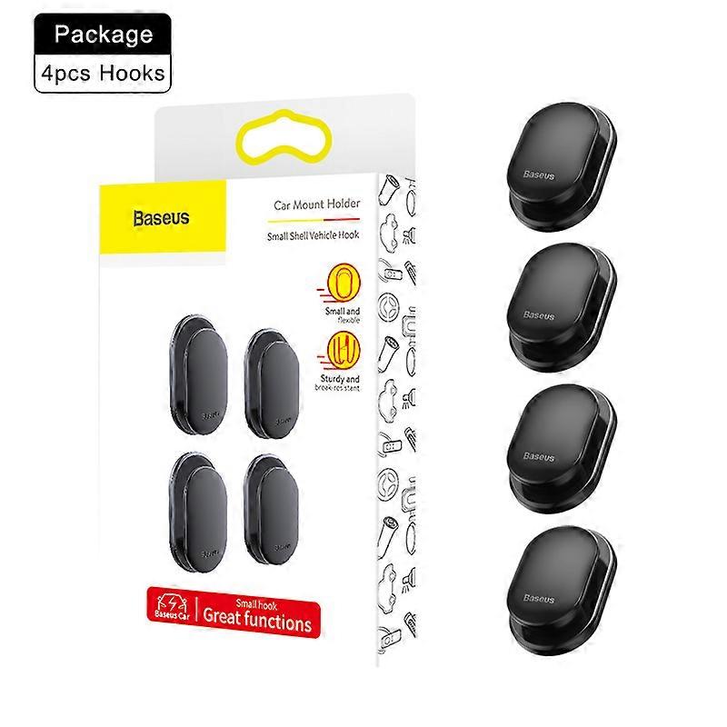 Set of 4 car storage hooks, storage holder for USB cable, helmet key storage, car accessory, car adhesive hook
