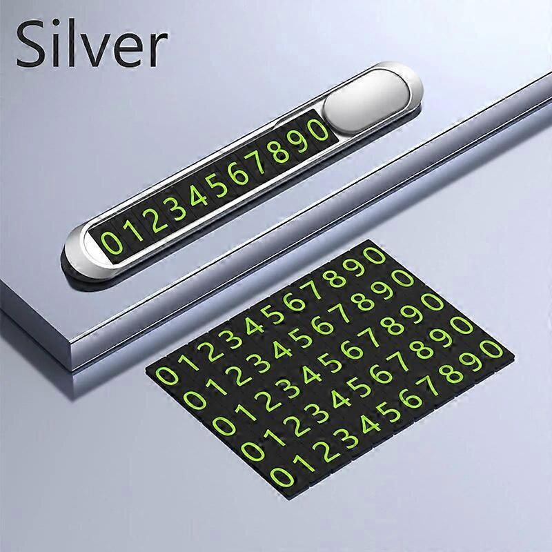 Hidden Car Styling Temporary Parking Card Plate Telephone Number Metal Alloy Texture Auto Phone Number Card Card Car Sticker