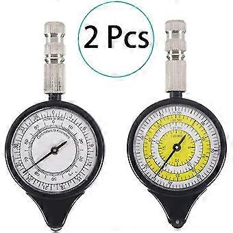 2 st. kartavståndsmätare vägmätare multifunktionskompass kurvmätare, opisometer, kurvmätare, avståndskalkylator kartmätare kompass vandring camping