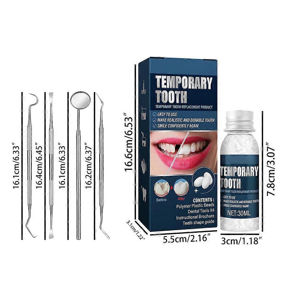 Plastic Teeth Glue Set Makeup Dentures Modified Temporary Filling Teeth Kit
